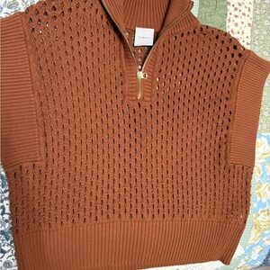 Varley Yankee Brown Knit Sweater Vest